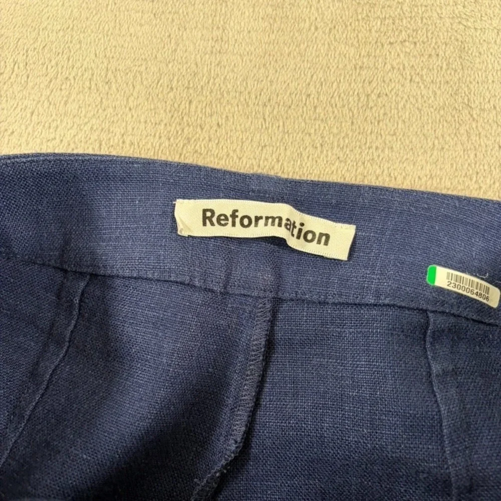 Reformation‎ Wide Leg 100% Linen Pants Blue Women 0 Resortwear Vacation Luxury